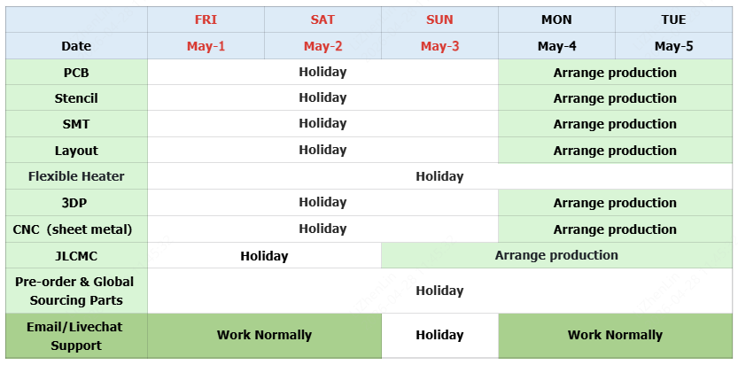 jlc may day holiday schedule (1)