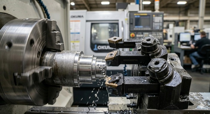 CNC lathe tooling setup