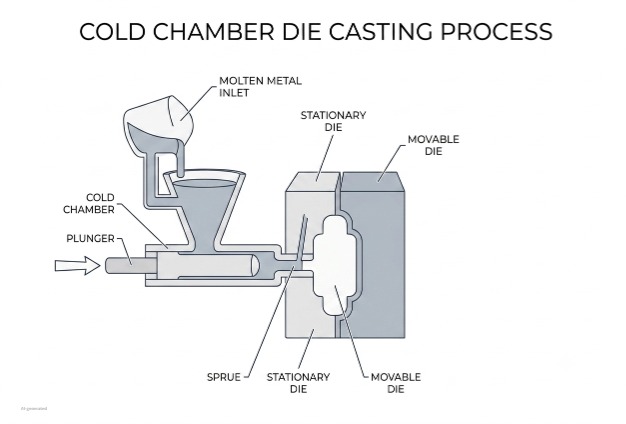 Cold chamber die casting process