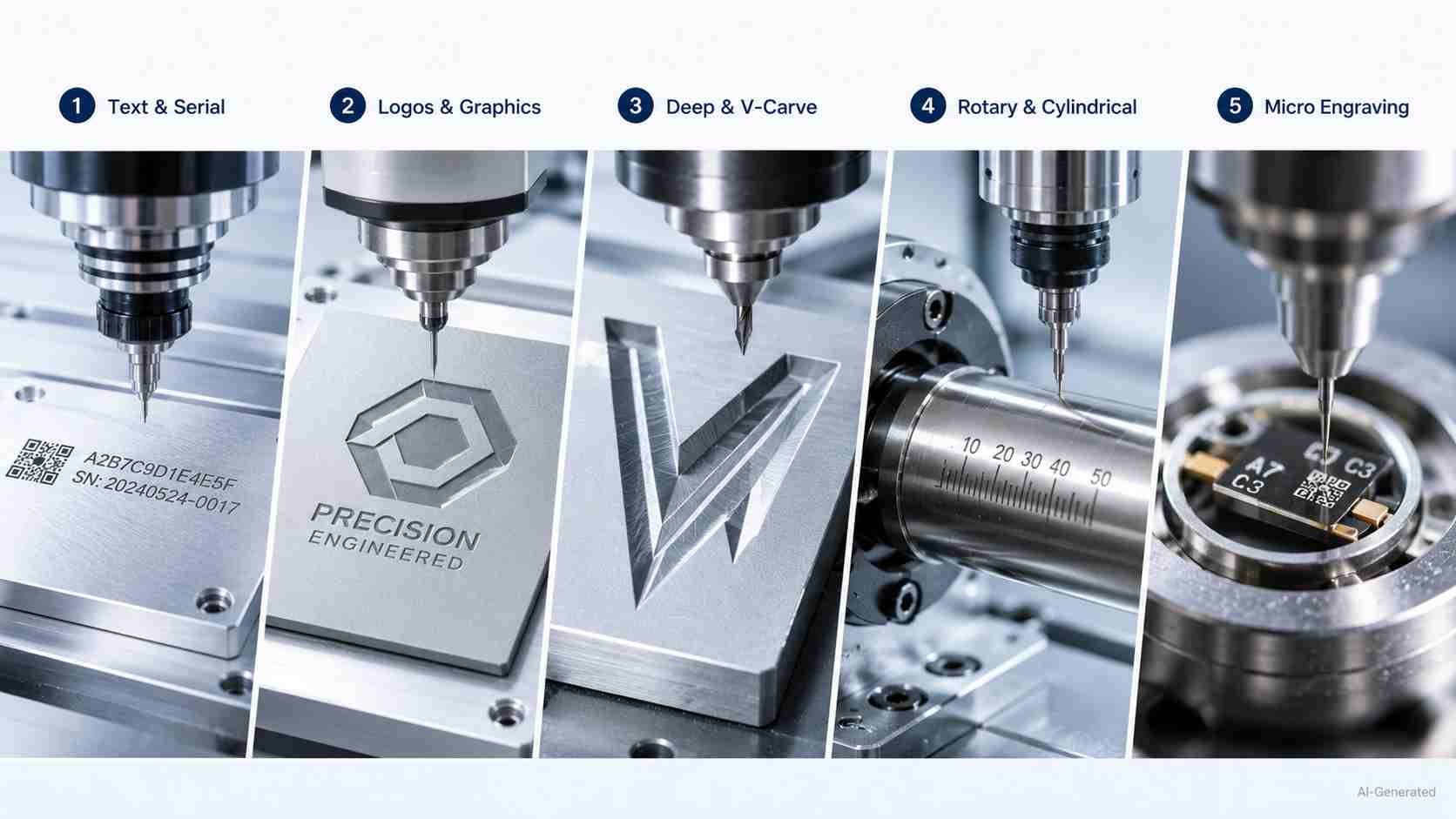 Common CNC engraving types on metal parts