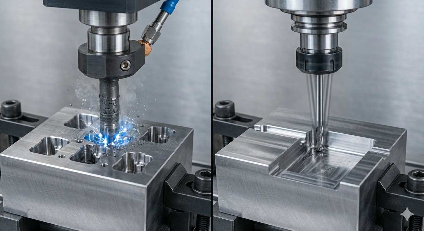 Comparison of sinker EDM cavity machining and CNC limitation