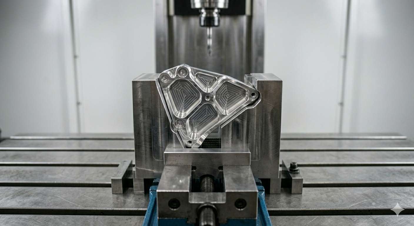 Complex thin wall CNC component secured