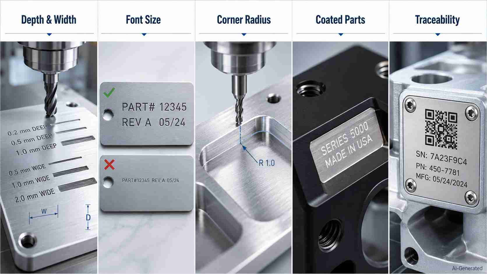 Design factors for CNC engraved features