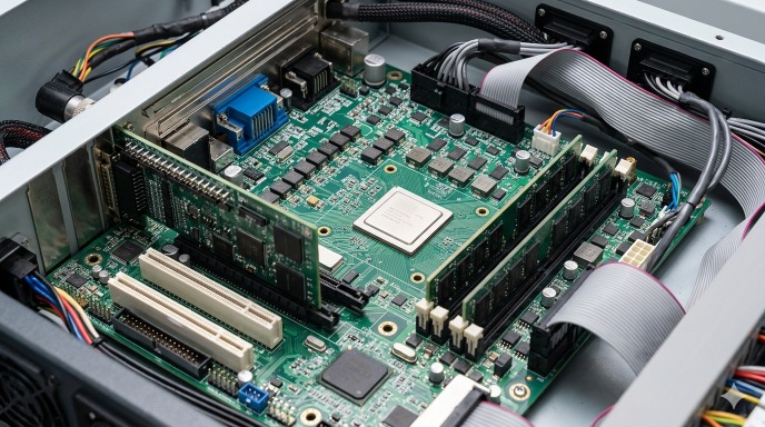 PC based CNC control motherboard showing FPGA chip