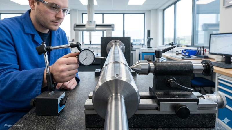 Shaft setup showing straightness