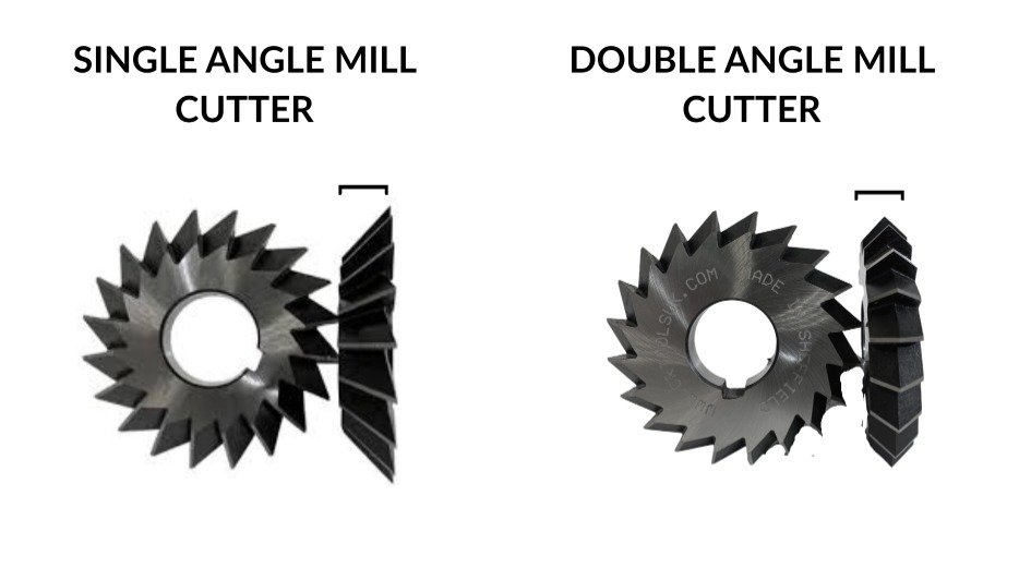 Single angle vs double angle milling cutters