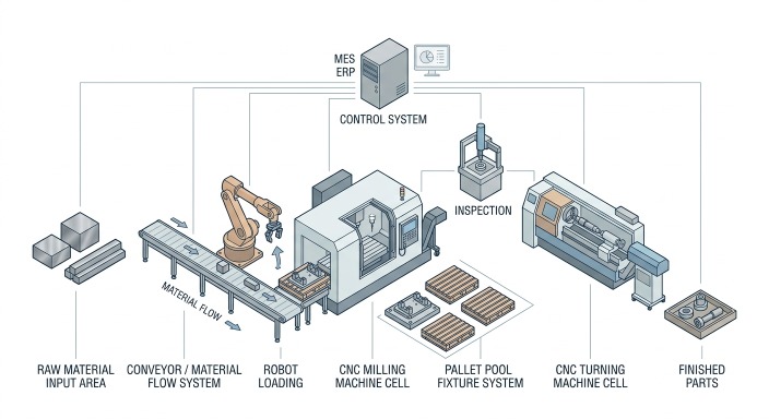 automated CNC machining cell