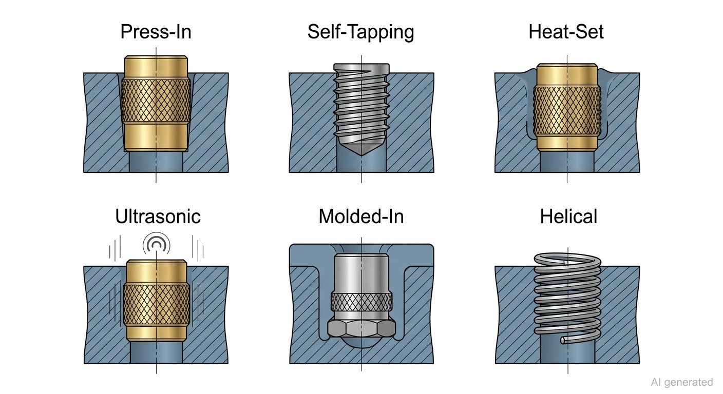 common threaded insert types for plastic