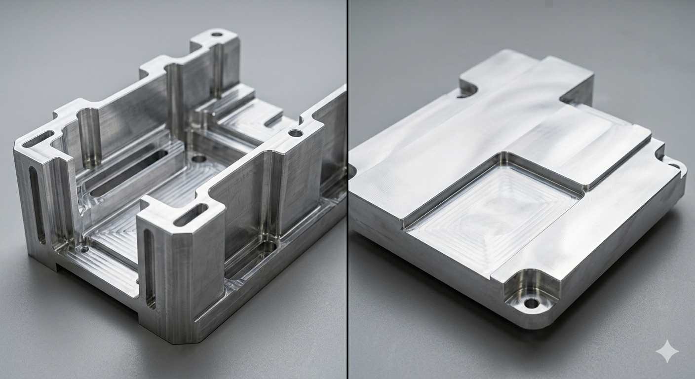 CNC parts comparing face milling vs peripheral milling