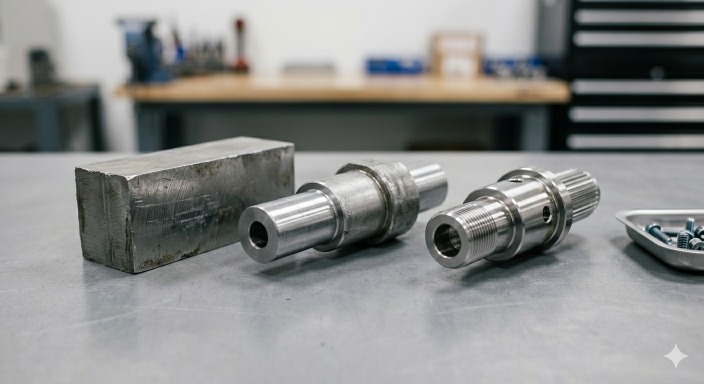 Rough, semi-finished, and near-finished machined parts