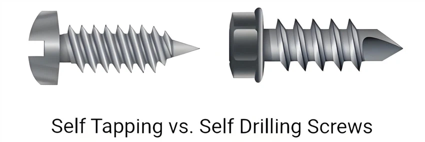 self tapping vs self drilling screws