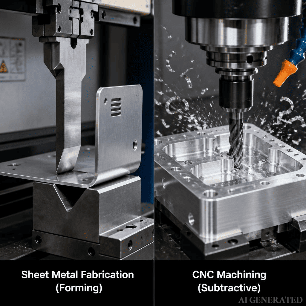 CNC end mill cutting block of aluminum