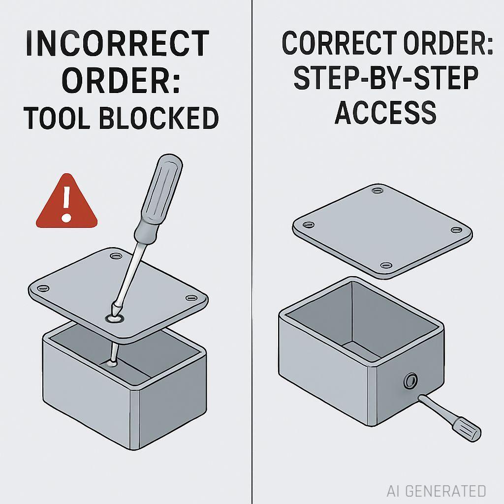 Assembly sequence in correct and incorrect order