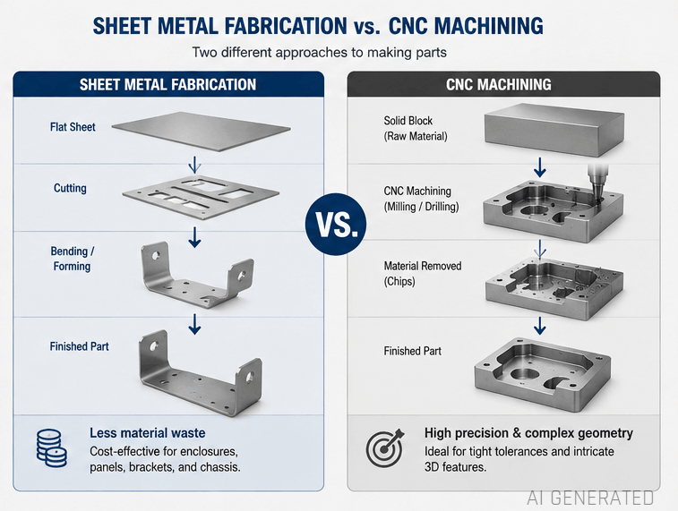 Folded sheet metal chassis vs CNC machined component