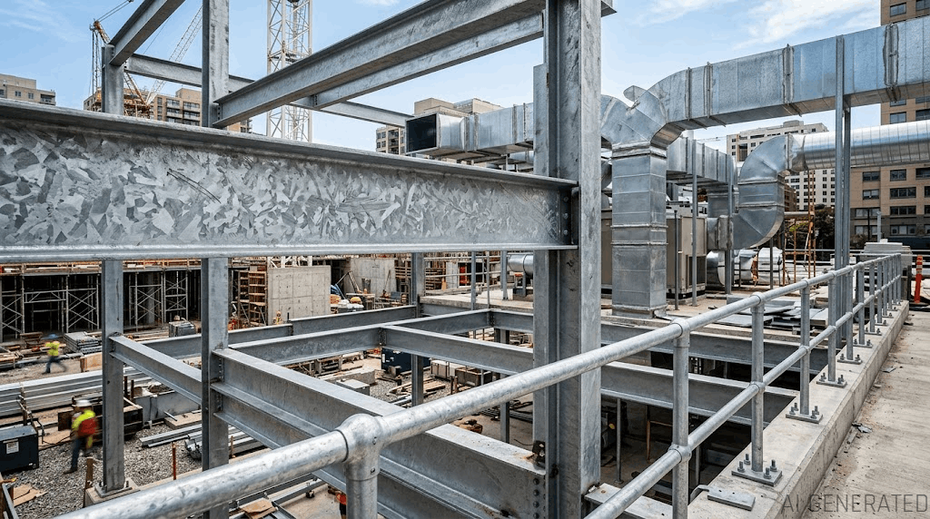Galvanized steel HVAC ductwork and outdoor enclosure