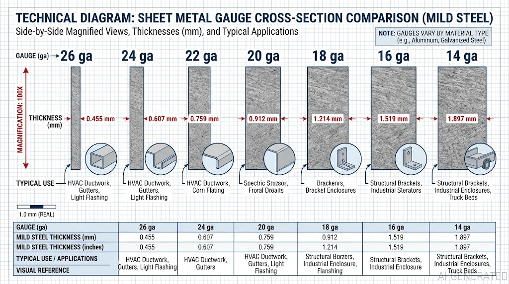 Galvanized steel sheet gauge thickness comparison samples