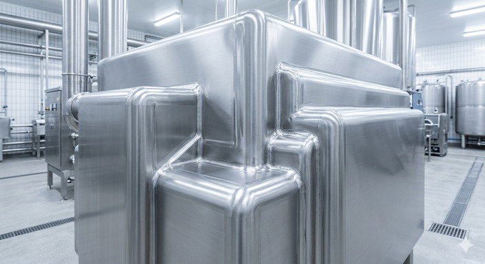 Polished stainless steel fabricated enclosure