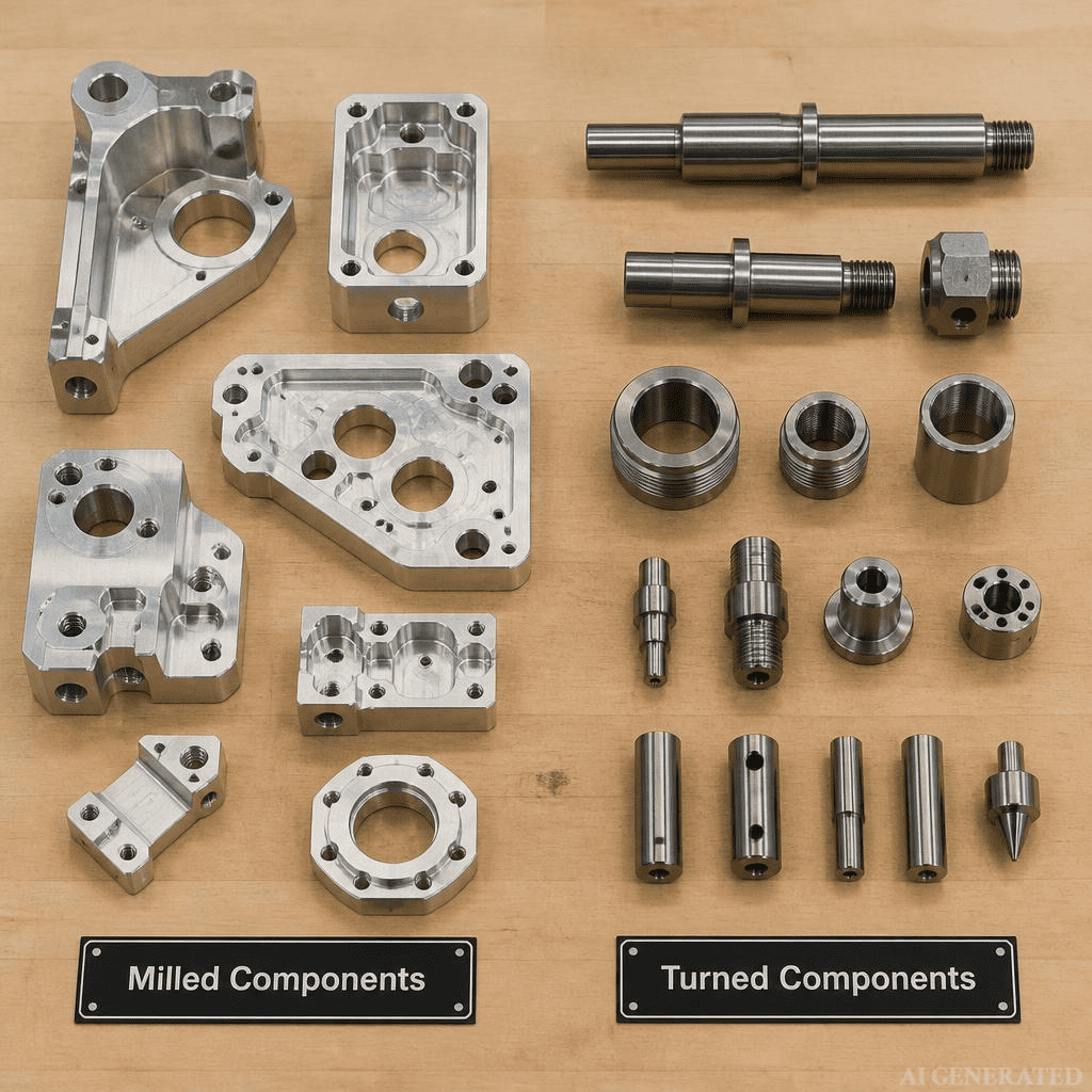 Precision CNC turned and milled components