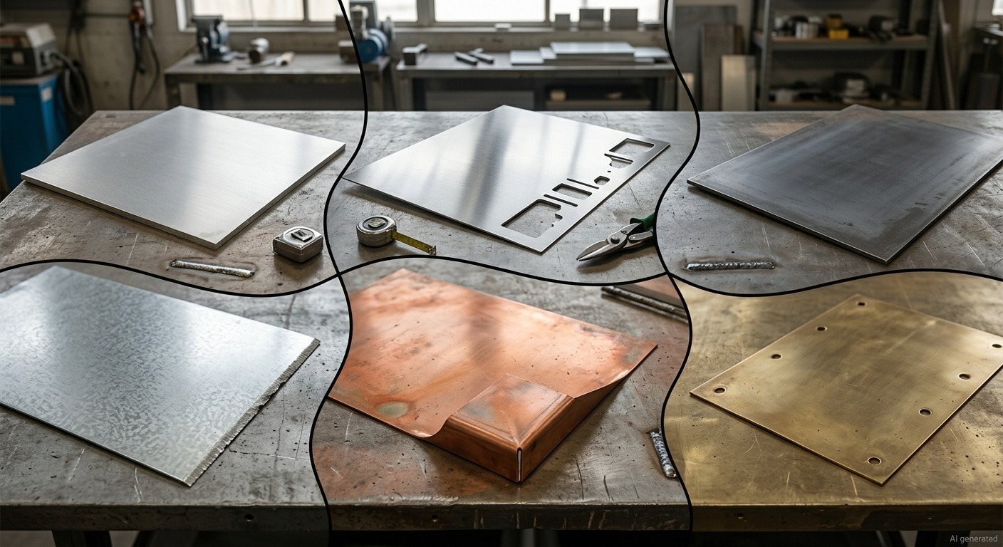 six different sheet metal materials