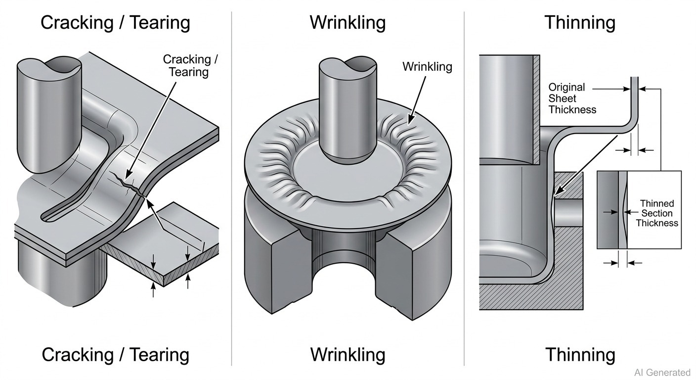 three most important sheet metal forming defects