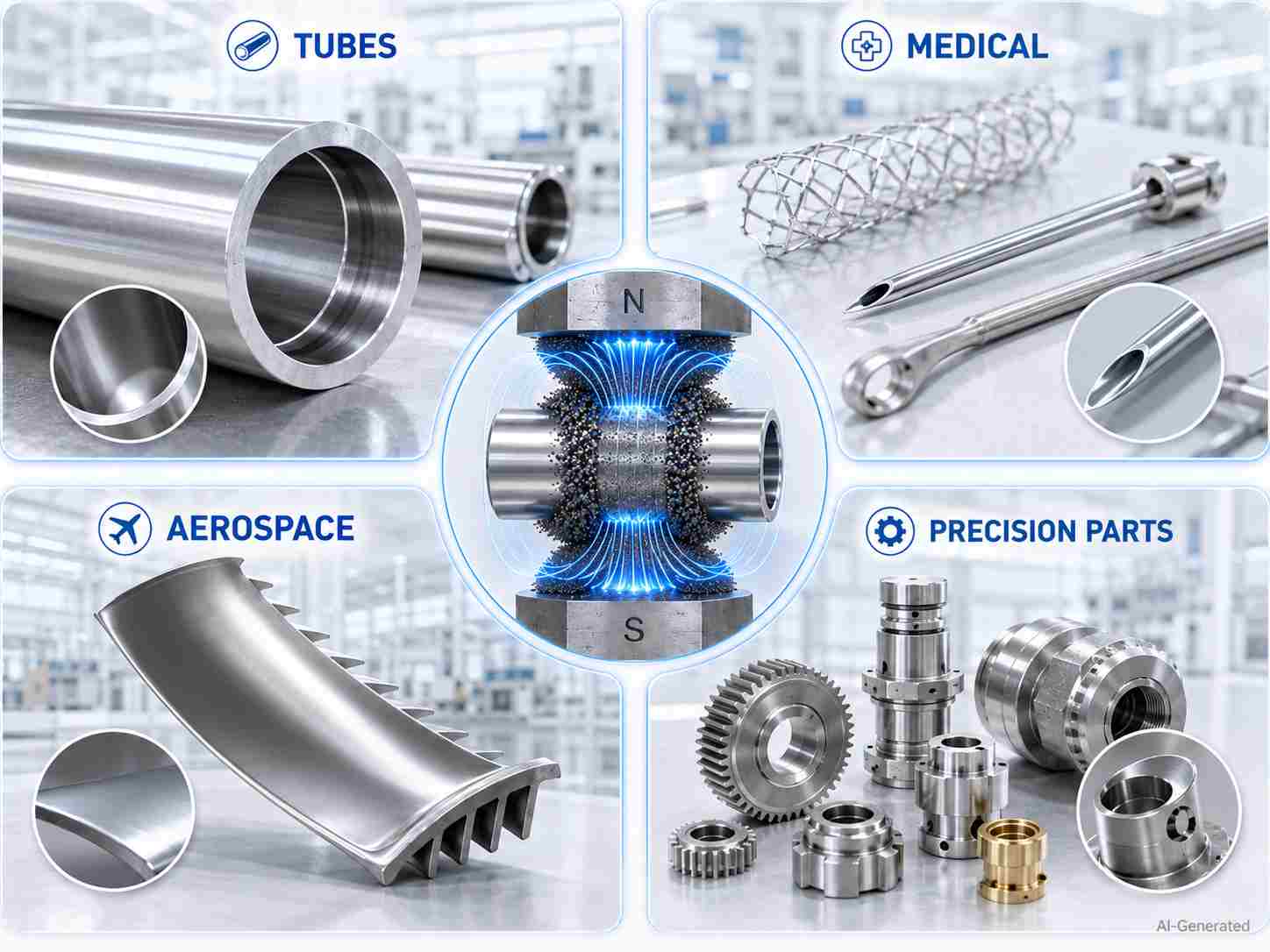 Applications of magnetic abrasive finishing in metal parts