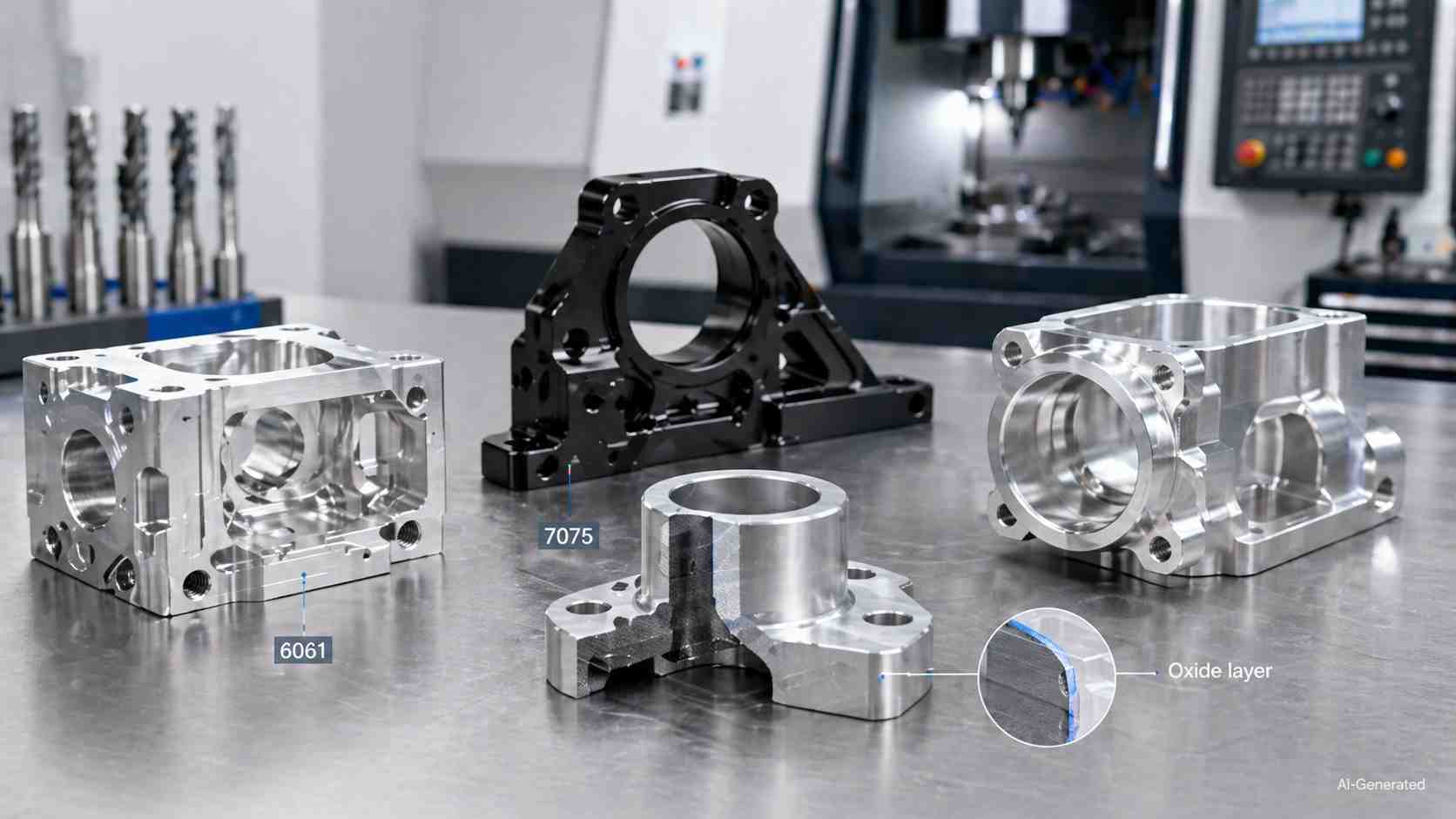 CNC aluminum alloy parts with oxide layer detail