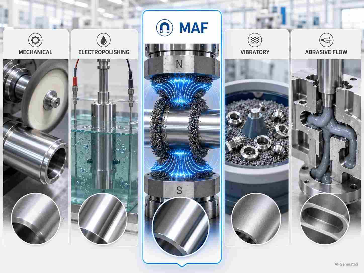 Comparison of MAF with other metal finishing methods
