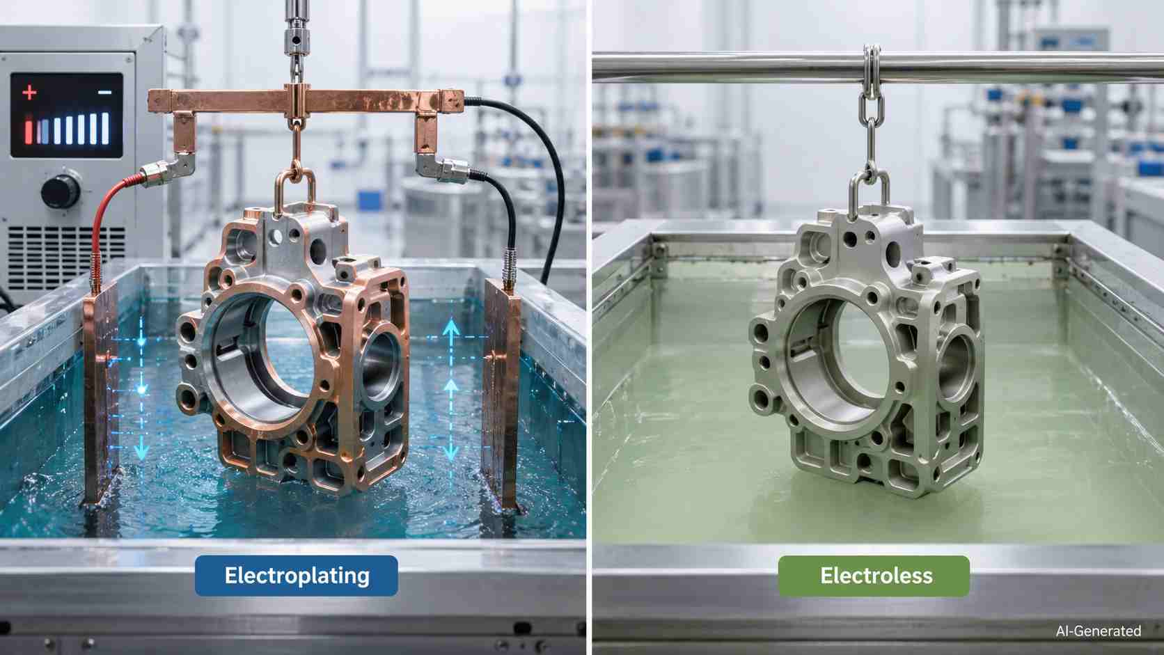 Electroplating vs electroless plating for CNC parts
