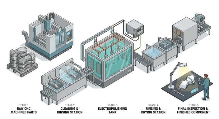 Flow diagram of electropolishing process