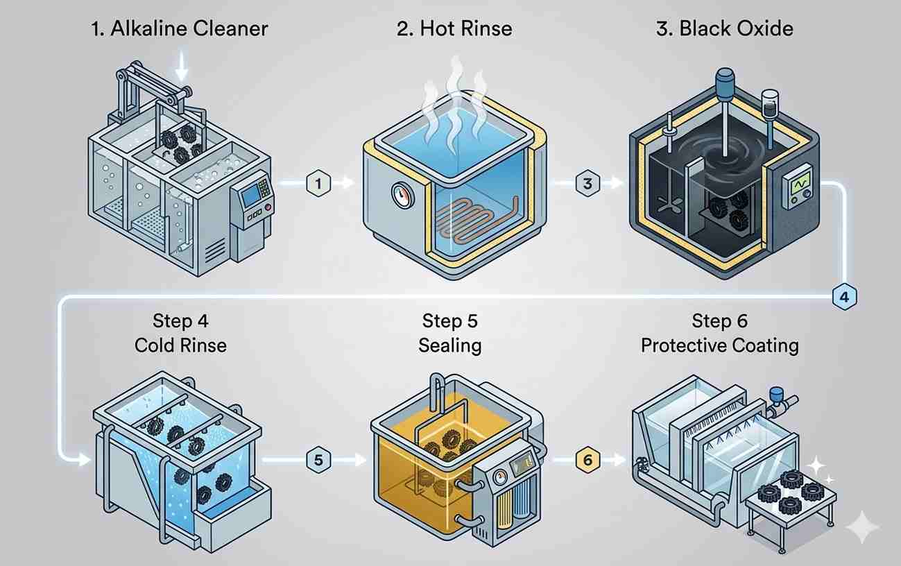 Flowchart of black oxide process