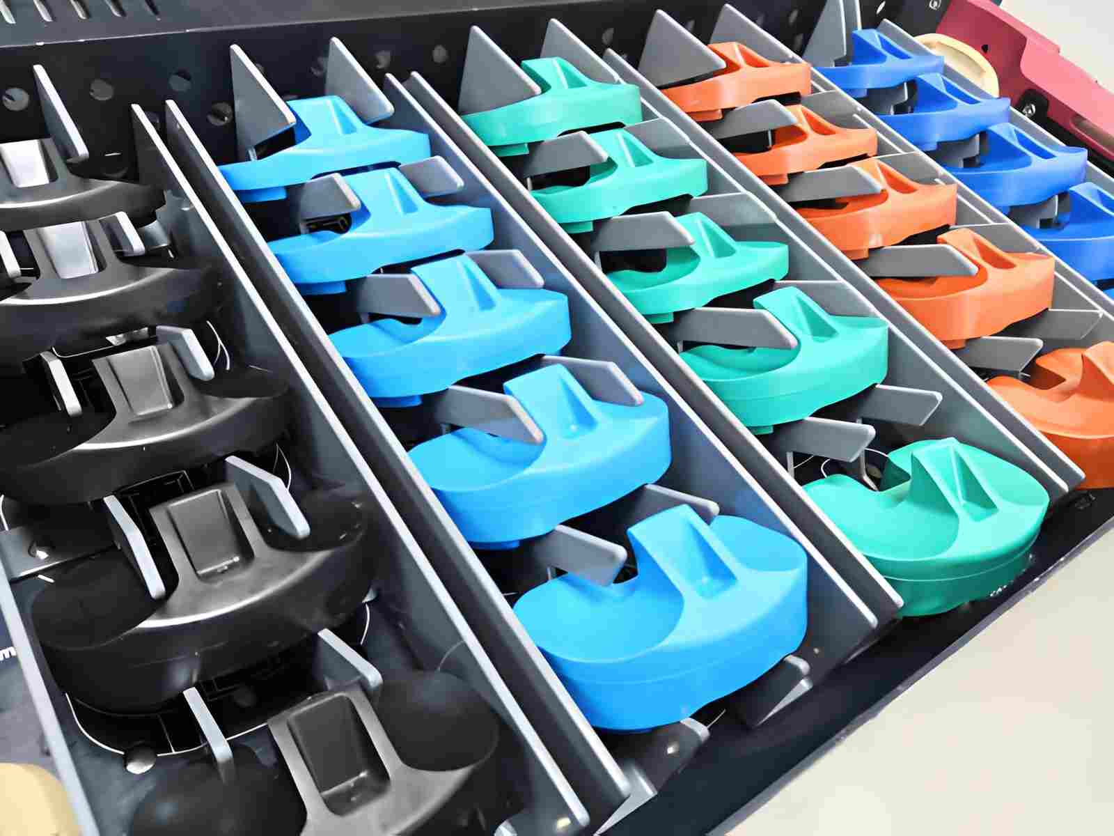 Painted knee replacement surgery instruments