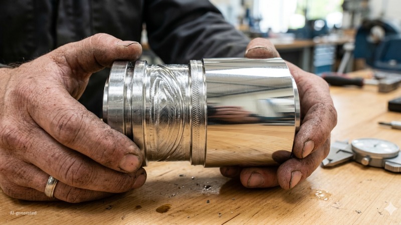 Raw vs polished stainless steel CNC part