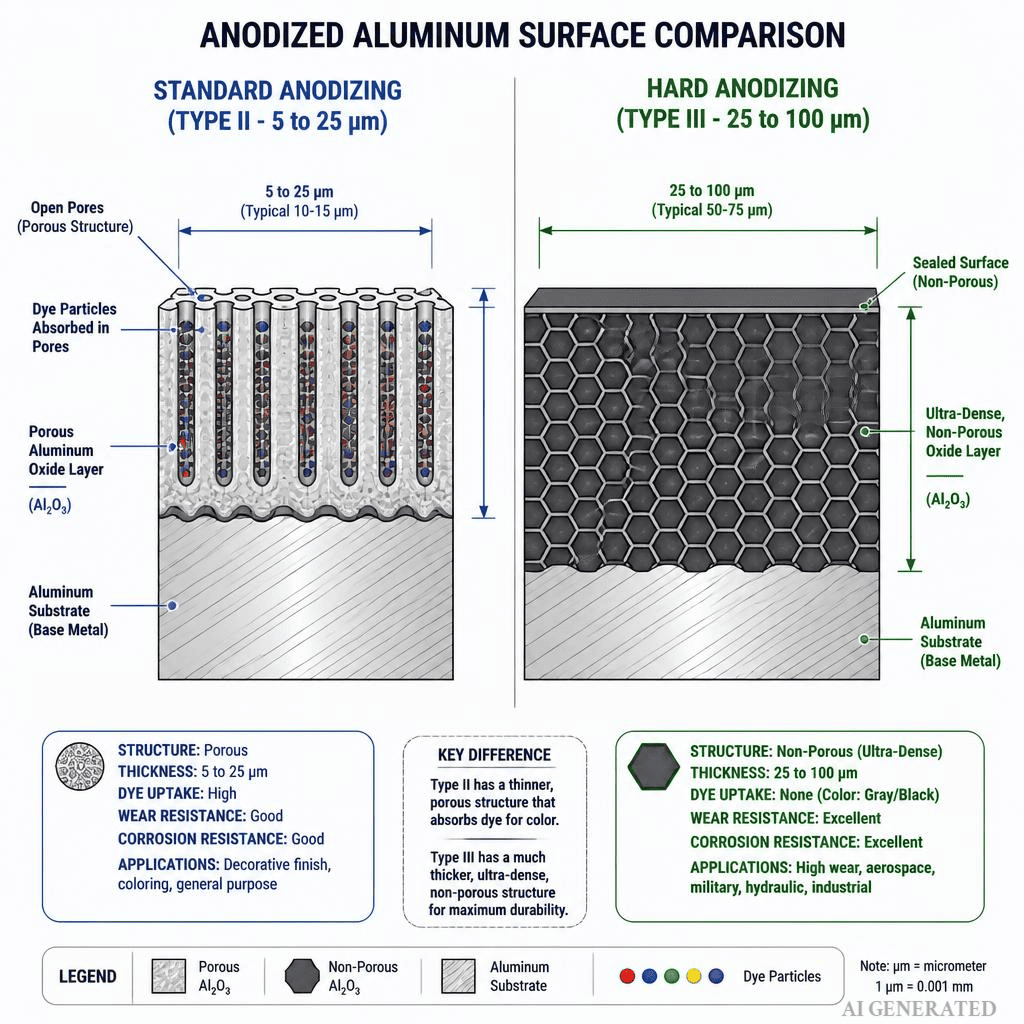 Surface wear Type II vs Type III anodizing