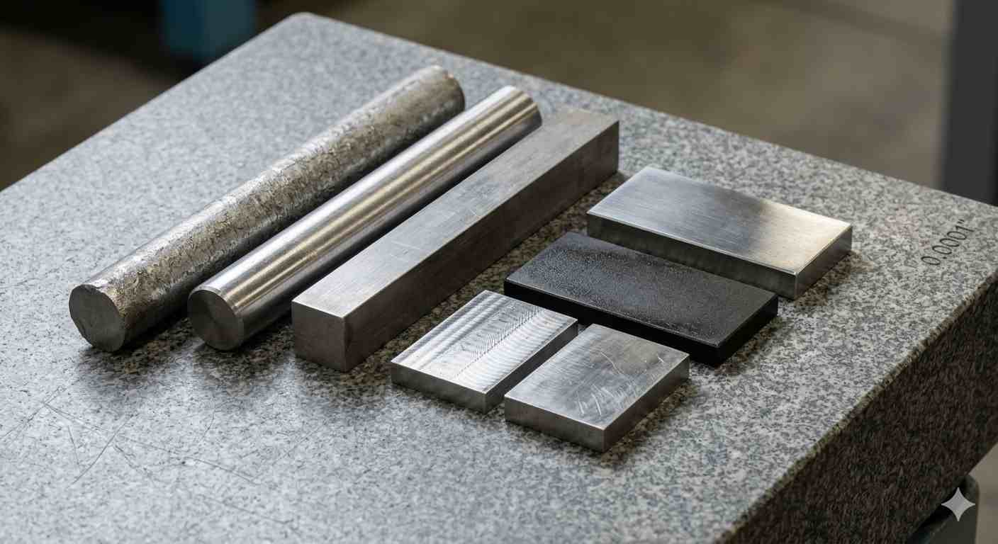 Various steel material samples