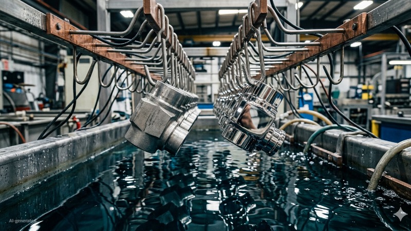 Electropolishing setup for CNC stainless steel parts
