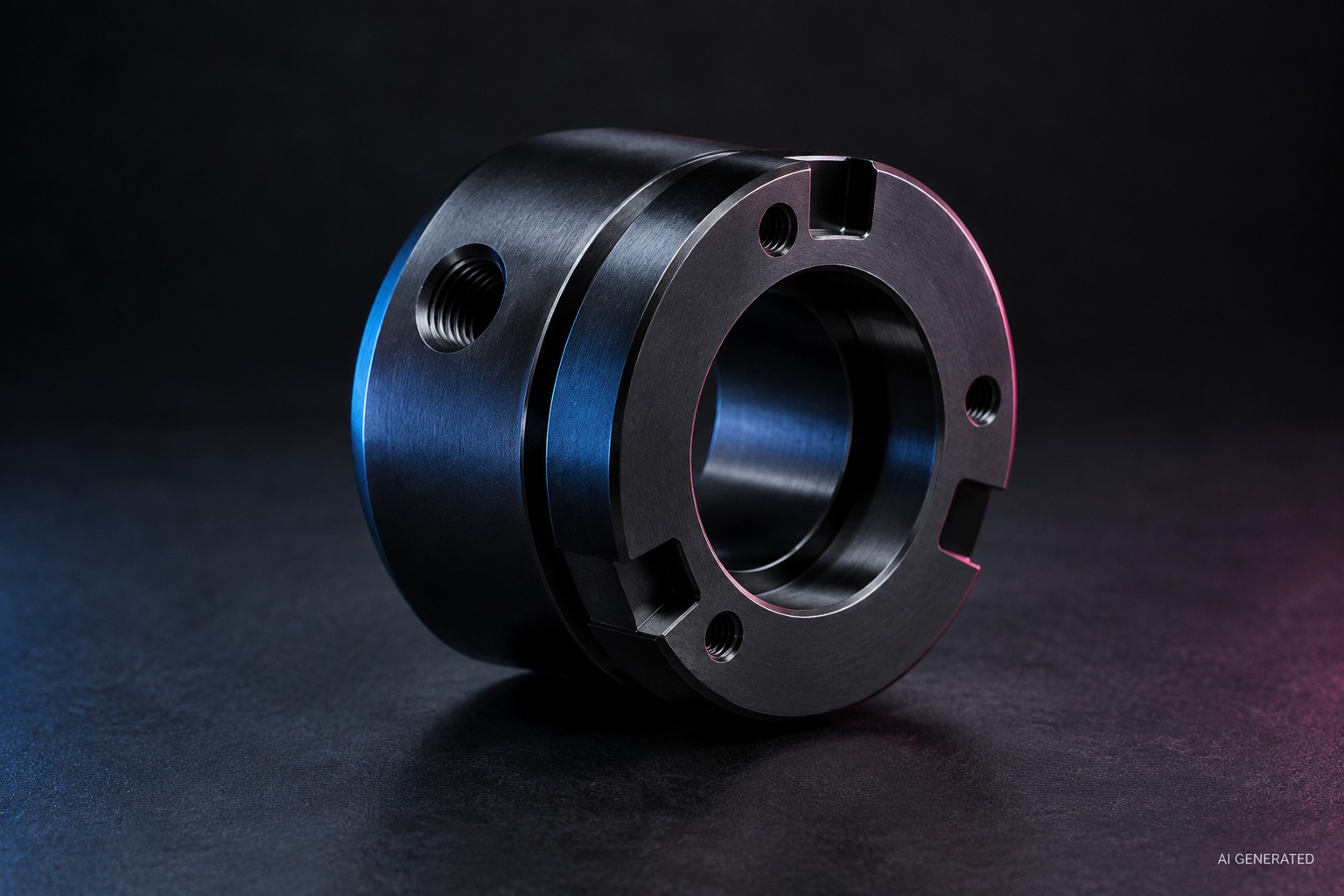 steel mechanical component with a deep black oxide finish