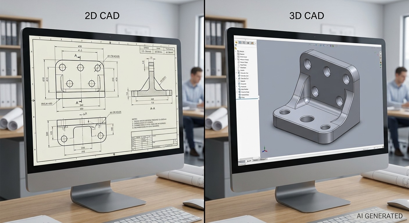 Comparison of 2D CAD and 3D CAD