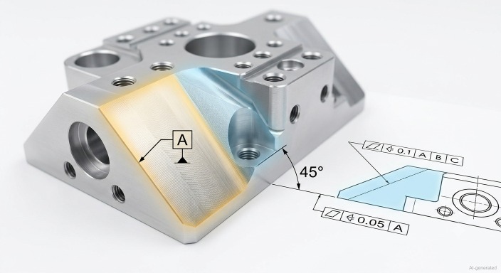 Angled surface with Datum A reference