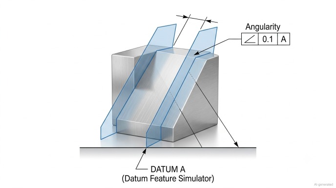 Angularity tolerance zone for surface