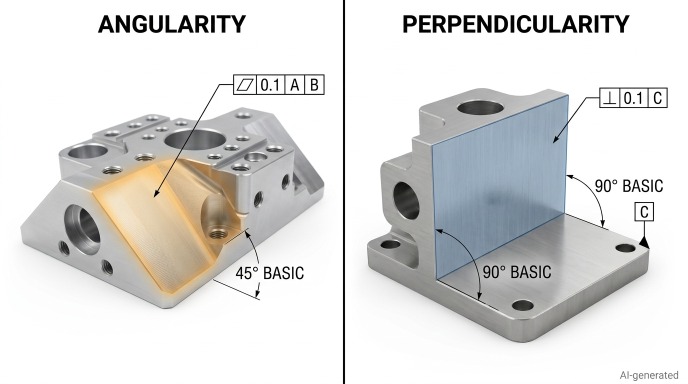Angularity vs perpendicularity comparison