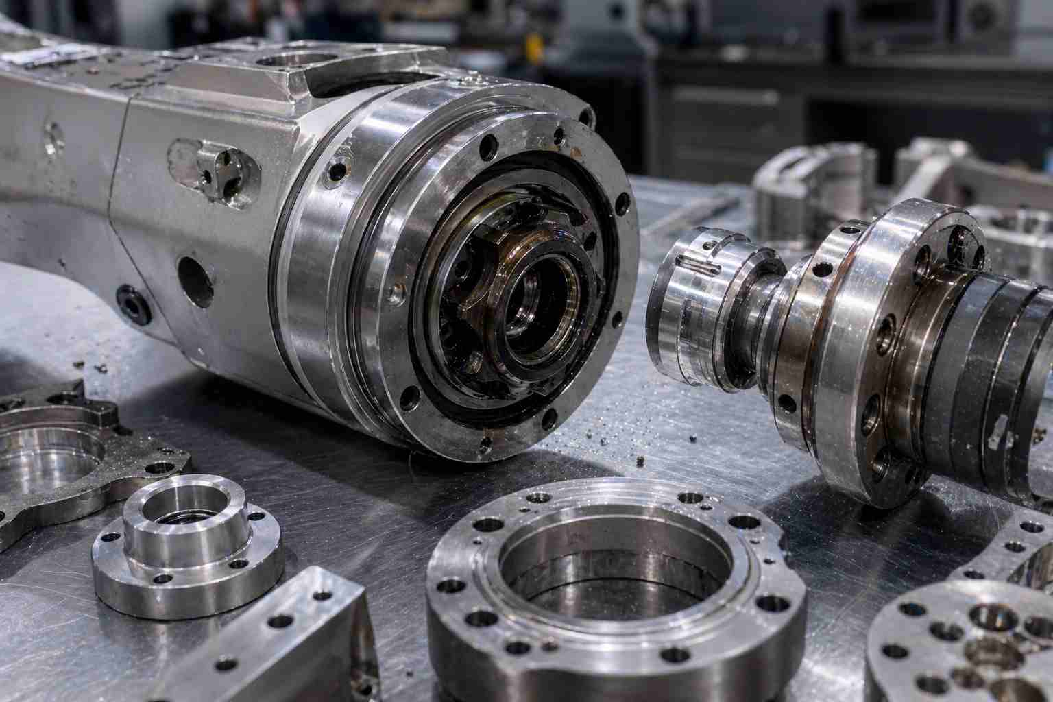 precision robotic joint with CNC machined components