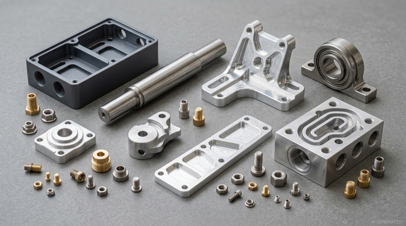 collection of finished CNC machined components