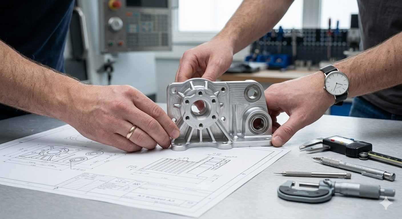a CNC machined aluminum functional prototype bracket