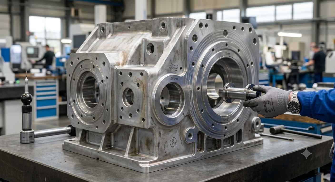 Large precision machined aluminum housing
