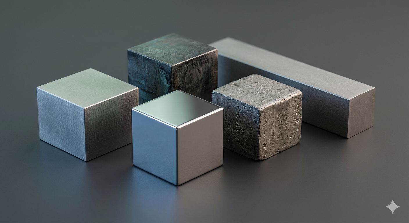 Different steel grade samples