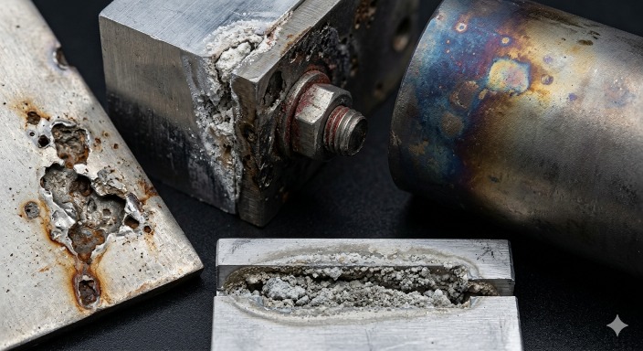 Pitting, galvanic, oxidation and crevice corrosion compariso