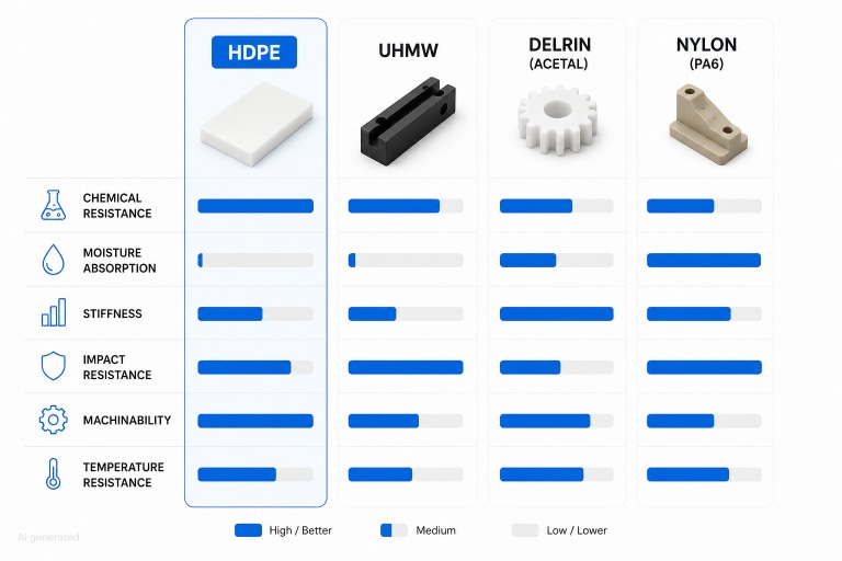 HDPE vs other Plastics comparison chart