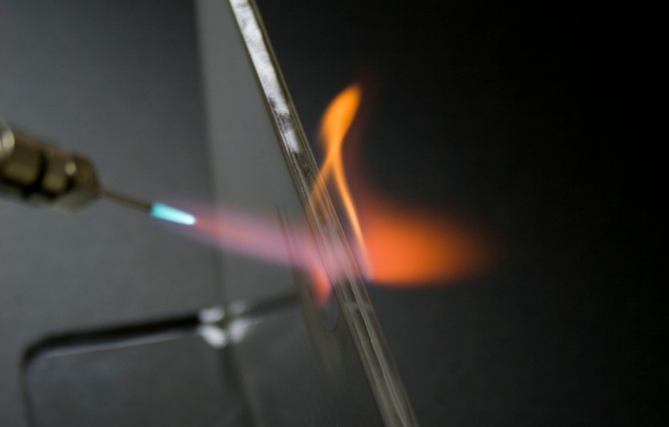 acrylic being flame polished