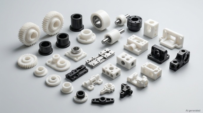 finished CNC machined acetal (POM) components