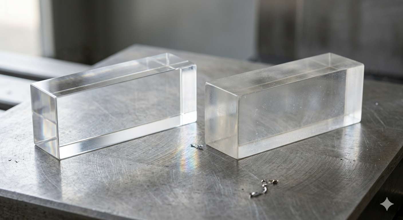 polycarbonate vs acrylic blocks side by side